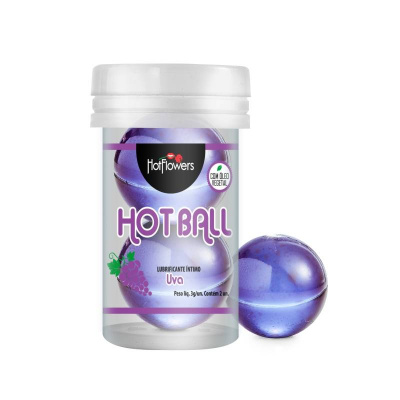 Лубрикант AROMATIC HOT BALL на масляной основе в виде двух шариков с ароматом винограда