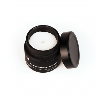 Ароматическая свеча Stella aroma Fred Black Premium №6 Манго и Кокосовое молоко 100 мл