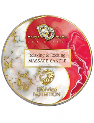 МАССАЖНАЯ СВЕЧА RELAXING & EXCITING MASSAGE CANDLE "КЛУБНИКА В СЛИВКАХ" 30 мл. арт. BMN-0070