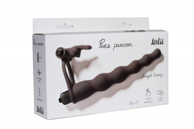 Вибронасадка для двойного проникновения Pure Passion Jungle Bunny black 1202-01lola